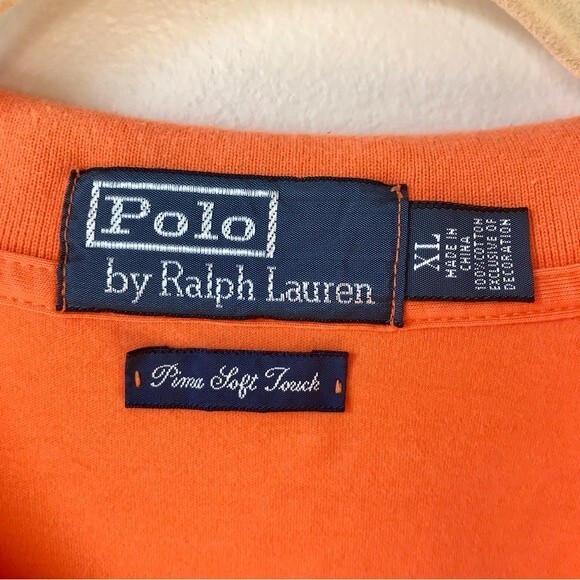 POLO BY RALPH LAUREN Shirt Pima Soft Touch Cotton Orange Mens XL - Picture 2 of 5